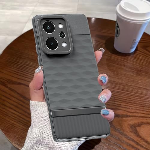 Image of Pikkme Back Cover for Realme P4 Power 5G Camera Protection 3D Hexa Cube Design Silicone Protective Bumper Case (Grey)