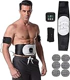 SSZZ ABS Trainer EMS Muskelstimulator Heimgürtel Mit LCD-Display 6 Modi 18 Ebenen Trainingsgeräte Für Männer Und Frauen