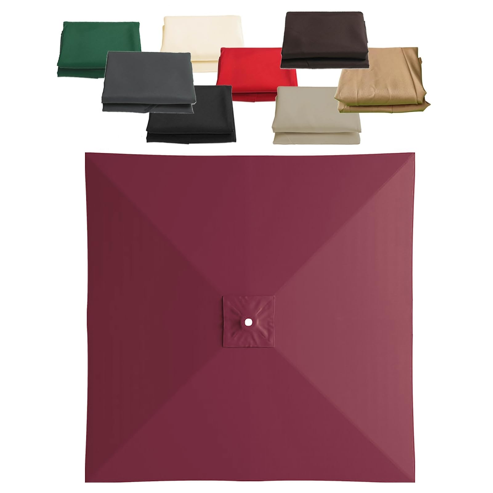 GAOXIAO Sun Umbrella Replacement Canopy, Outdoor Parasol Canopy Fabric Cover Anti-UV Garden Cantilever Offset Top Cover Cloth for Patio Backyard Courtyard Lawn Burgundy 3m 8ribs