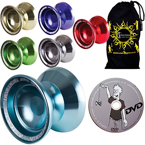 Duncan Strix Medium Advanced Double Competition Model Yoyo - Supreme Quality Aluminium Medium Yo Yo For 1A/3A Tricks + Learn DVD & Travel Bag! Ideal Yo-Yo for Competitions Off All Ages (Red)