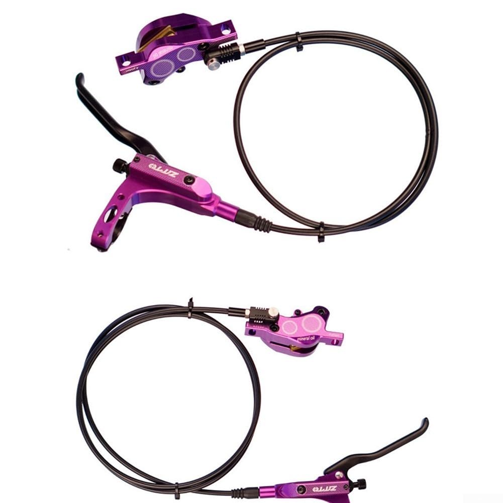Juego de frenos de disco hidráulicos, aleación de aluminio de 4 pistones, diseño izquierdo delantero derecho trasero para ciclismo de montaña, opciones disponibles en negro, rojo, azul