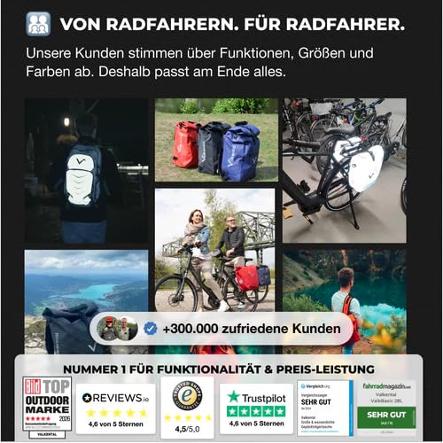 Valkental - Fahrradkorb für Hunde KLICKfix Kompatibel | Ideal als Einkaufskorb | Stabil und Sicher | Inkl. Bodenkissen & Praktischen Fächern