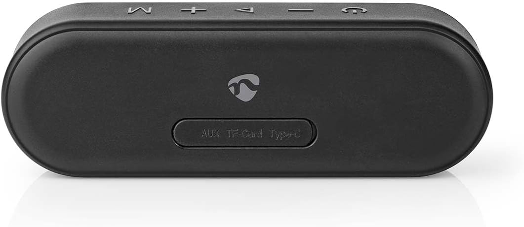 Bottom view of the Nedis Bluetooth speaker showing the covered port section.