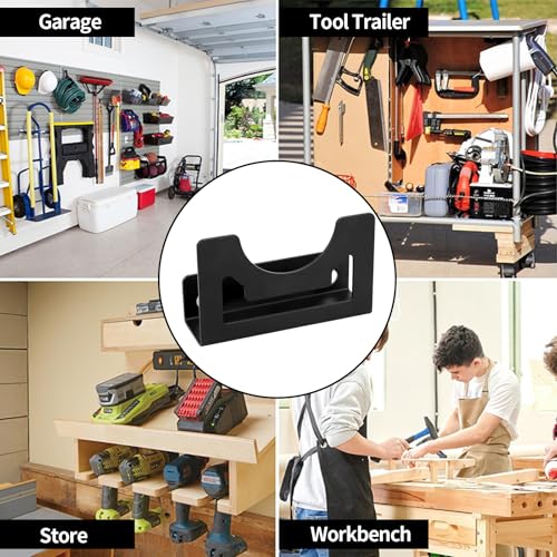 2 Stück Winkelschleifer Halterung, Winkelschleifer Wandhalter 12 x 7 cm Wandhalterung mit Befestigungsmaterial Universal Werkzeughalterung für Schneider Polierer (Schwarz)