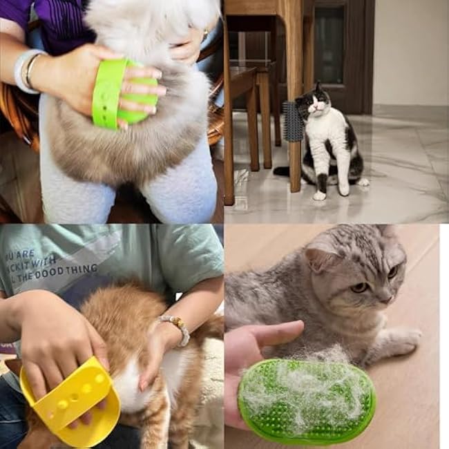 5Pcs Pets Silicone Grooming Strap Pad 2-in-1 Self-Groomer Brush, Cat Self Groomer Brush, Adjustable Pet Massager for Climbing Frames & Table Legs-XiYpSPoz