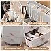 Makeup Organizer with Lid and Drawers, Skincare Organizer for Vanity, Storage Box with Handle, Large Cosmetic Display case for Dresser, Bathroom Countertop, White
