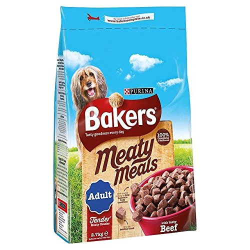 Bakers Meaty Meals Adult Dog Beef Dry Food 2.7kg (PACK OF 6)