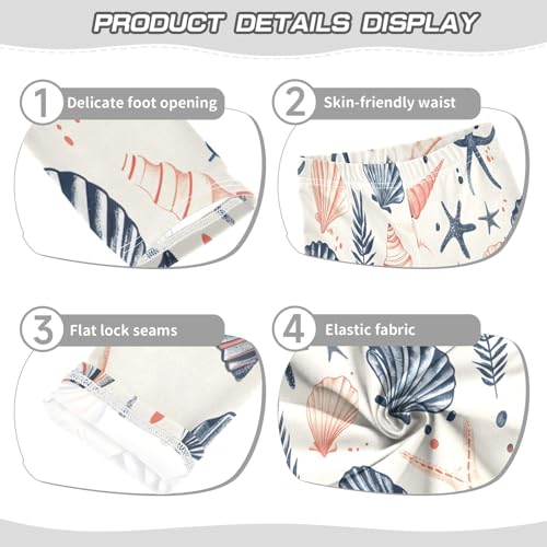 Bolaz Toddler Girls Leggings Printed Yoga Pants Leggings Sea Shells Stars for Kids3