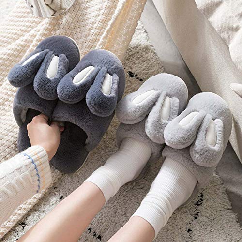 Hopelong Women's Cute Rabbit Ears Plush House Slippers - Non-Slip Fluffy Indoor Warm Animal Slippers4