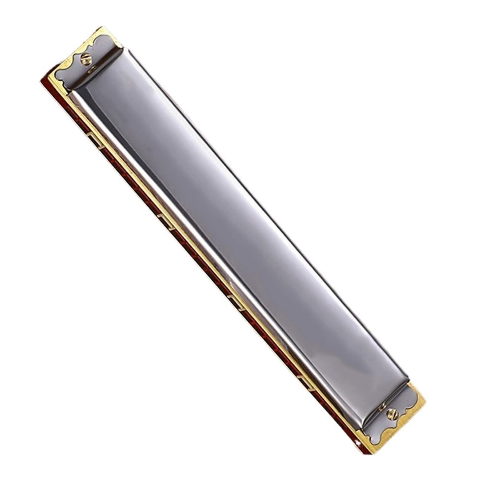 Mundharmonika 24 Löcher Doppelloch Einzelton C Dur Anfänger Erwachsene Silber Instrument Standard-Mundharmonika(C Silver)