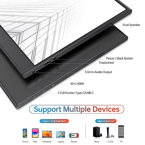 Image of VILVA 4K Portable Monitor, 15.6'' IPS 3840x2160 UHD Computer Monitor, 100% Adobe RGB Gaming Monitor USB C HDMI Portable Travel Display w /Speakers Smart Cover for Laptop Xbox PS4 Switch Phone Mac