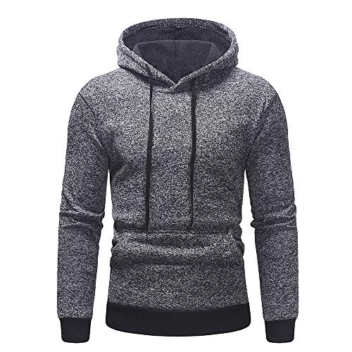 Preisvergleich Produktbild QJSZ Herren Strickpullover Kapuzenpullover Beiläufig Hoodie mit hoch abschließendem Kragen Herbst und Winter neu Locker und bequem Kapuzenpullover Kordelzug und Tasche Sweatshirt L