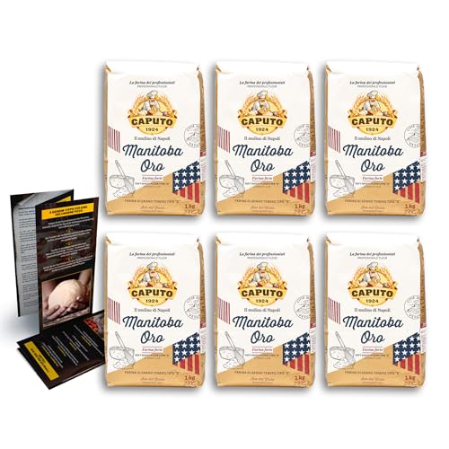 Caputo - DELICRET - 6x 1kg Caputo Mehl 14% Eiweiß Manitoba ORO Tipo 0 | das Mehl für lange Gehzeiten bis 72H