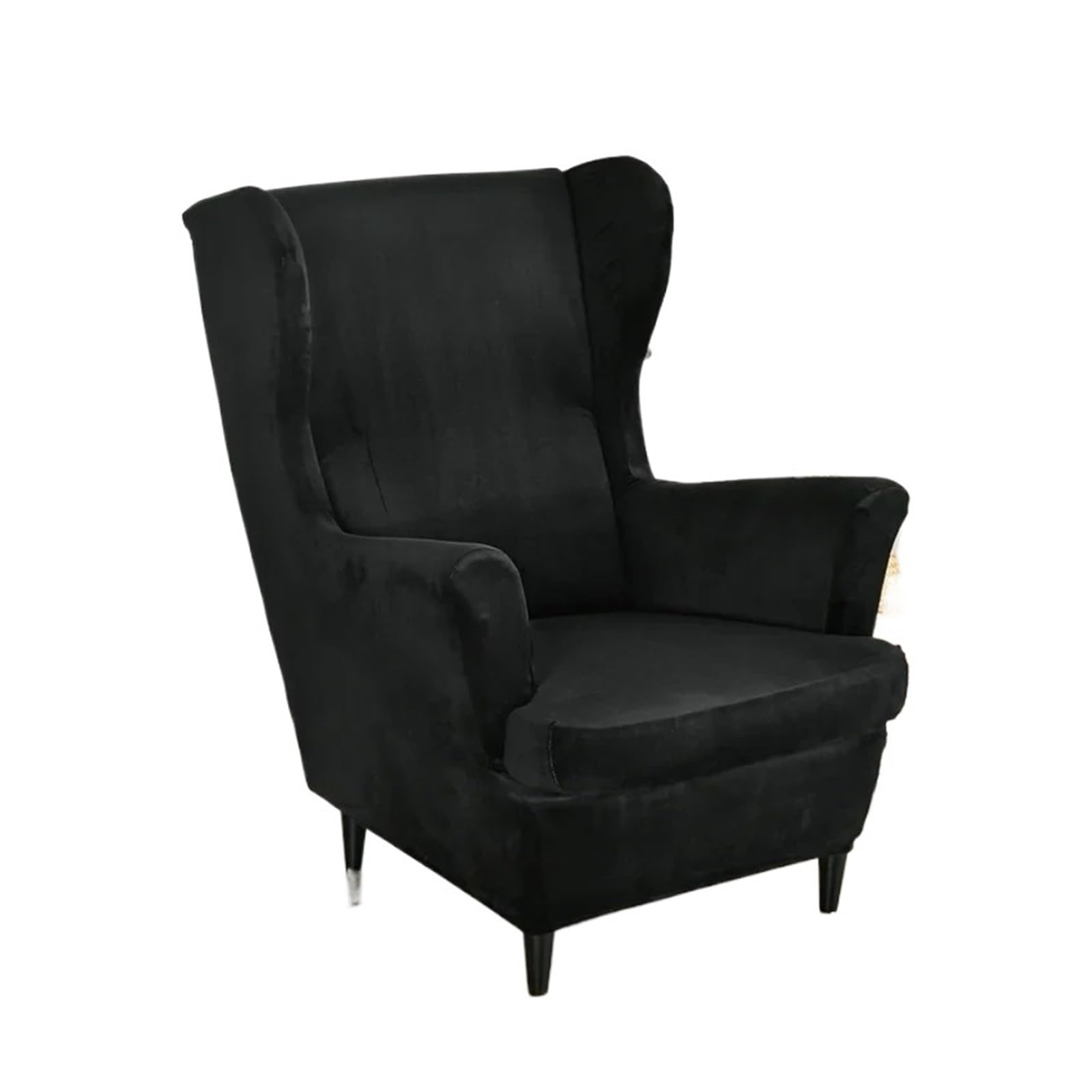 GCYEIDMA Wing Chair Slipcover Elastic Wing Chair Cover Super Soft Wingback Sofa Slipcovers Stretch Solid Color Armchair Covers Seat Cushion(A2 Wing Chair Cover)