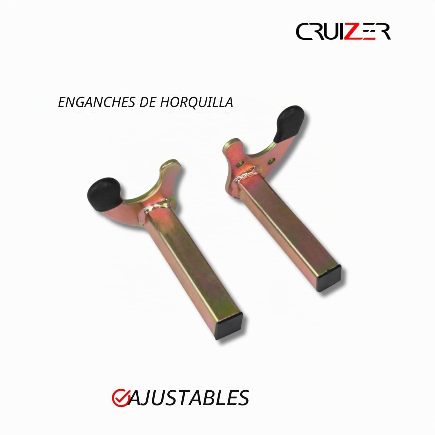 CRUIZER Caballete trasero para moto con fijaciones de tenedor ajustable con 4 ruedas subyacentes, barras refuerzos laterales con carga máxima 300 kg