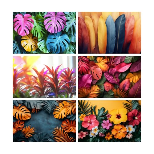 Image of SiddArtify Tropical Botanical Wall Art Prints Set - Colorful Plant Poster Decor for Living Room Bedroom Office - 8x12 inch Board Pack of 6
