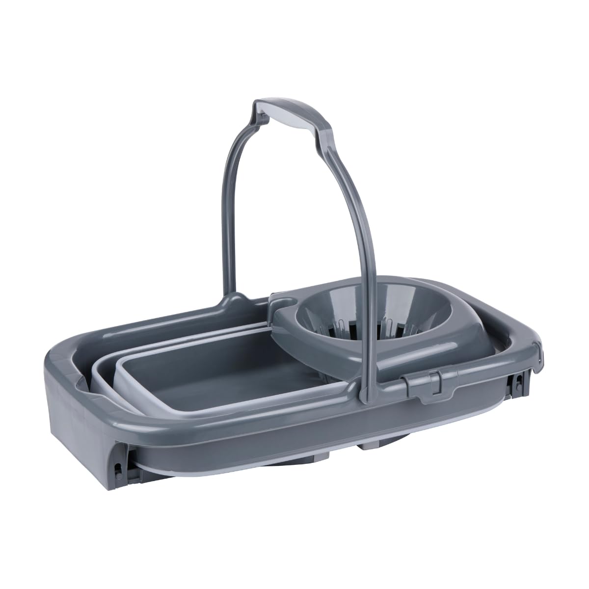 Dirt Devil Juego de fregona con cubo y escurridor - Sistema de fregona con cubo plegable de 18L - Barra de fregona con cabeza de trapeador extraíble - Juego completo de fregona para todo tipo de suelo