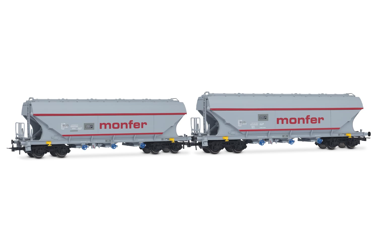 RIVAROSSI HR6677 I-ERSA, Set Of 2 TRAMOGGIA Cars Uagpps Gray FS ""Monfer"" Livery