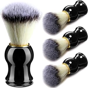 Patelai 4pcs Shaving Brush for Men Hand Crafted Shaving Brush for Wet Shave Using Shaving Cream Premium Quality Hair Bristle Bamboo Black Handle Shave Brush for Bearded Man Father Boyfriend Gifts
