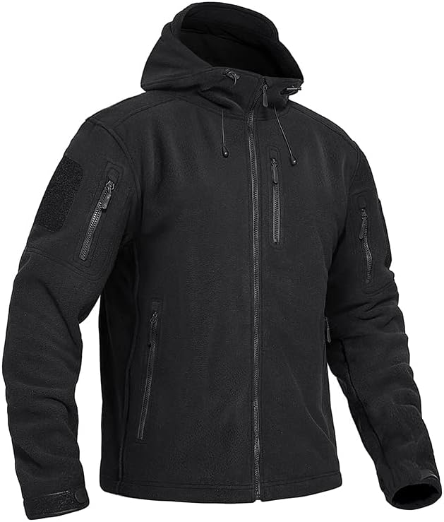 Alloaone Men's Military Tactical Work Coat Full Zip Windproof Outerwear Army Combat Hunting Jacket
