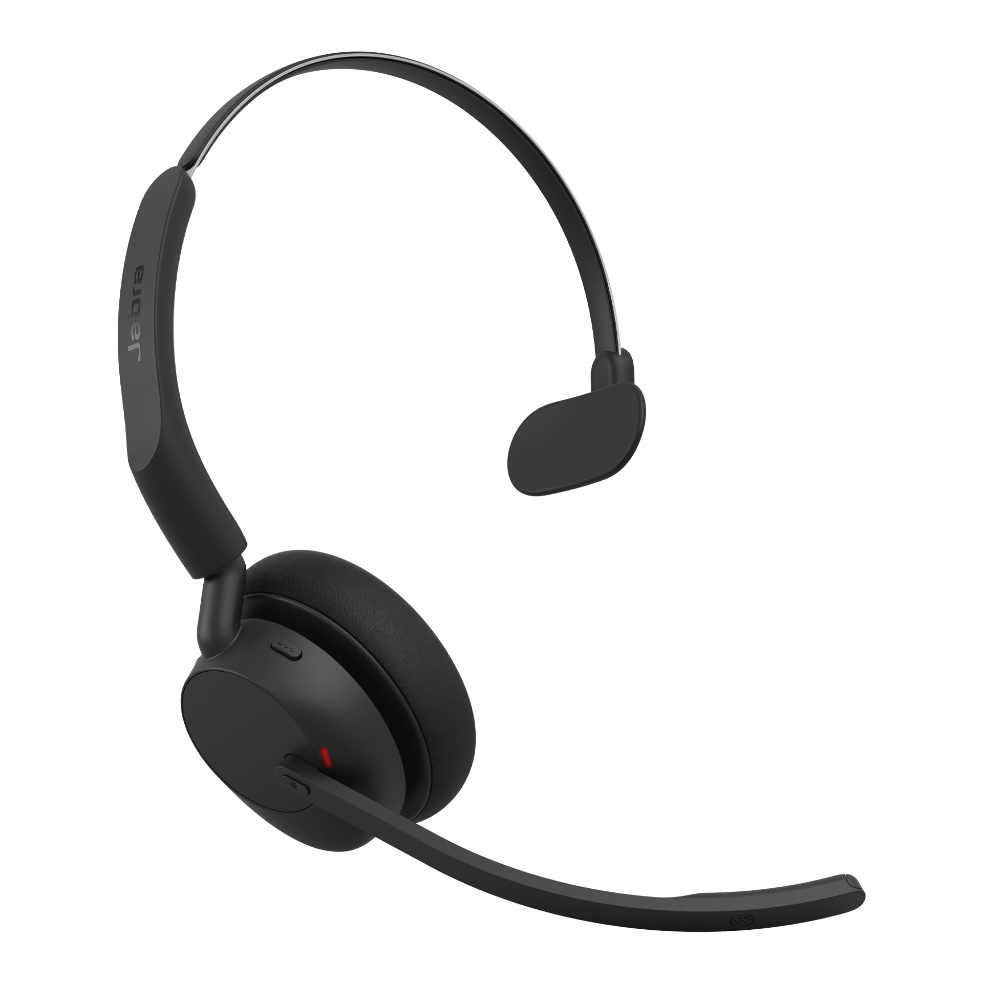 Jabra Evolve3 45 Single-Ear Wireless Bluetooth Headset with Mic, USB-C, UC | Charging Stand, USB-C Adapter, 21h Battery, Lightweight, Flip-to-Mute Mic Arm, Works with Online Meeting Apps, Black