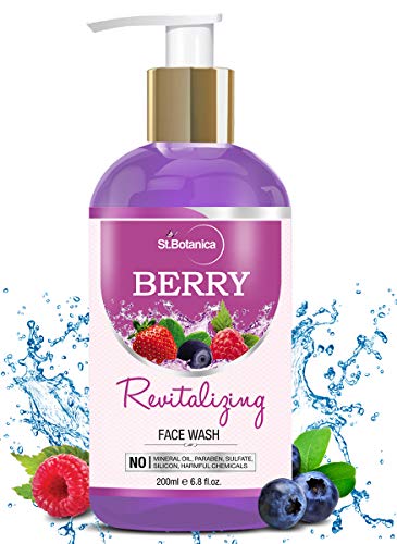 StBotanica Berry Revitalizing Facial Cleanser (Revitalising Face Wash with Raspberry, Strawberry, Juniper Berry) 200ml