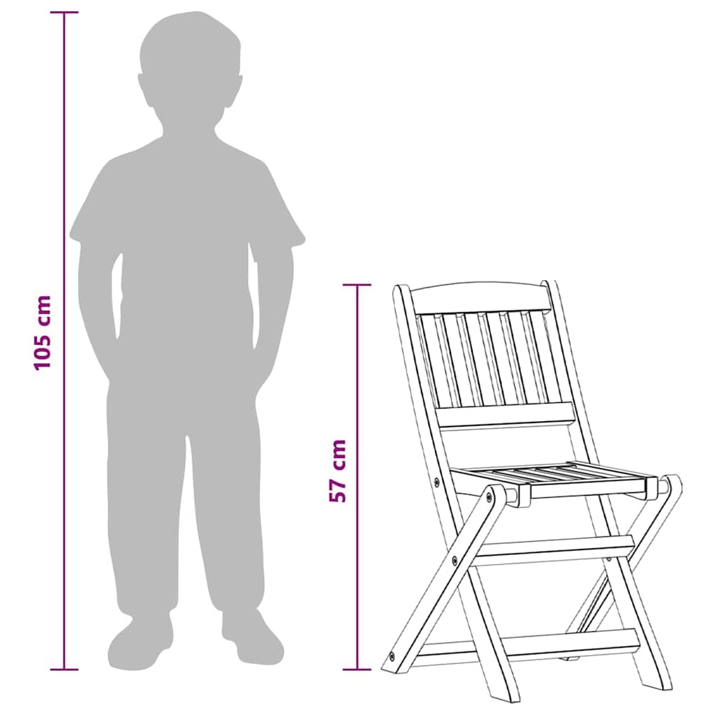 Ensemble de Bistro Enfant 3 pièces en Bois d’Eucalyptus Massif Finition à l’Huile, Table 40 x 40 x 45 cm et 2 chaises 32 x 38 x 57,5 cm pour Jardin terrasse