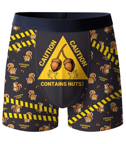 Cvrozpwy Funny Squirrel Boxer Briefs for Men Novelty Underwear No Fly 3D Pouch Stretch Boxer Gag Gifts