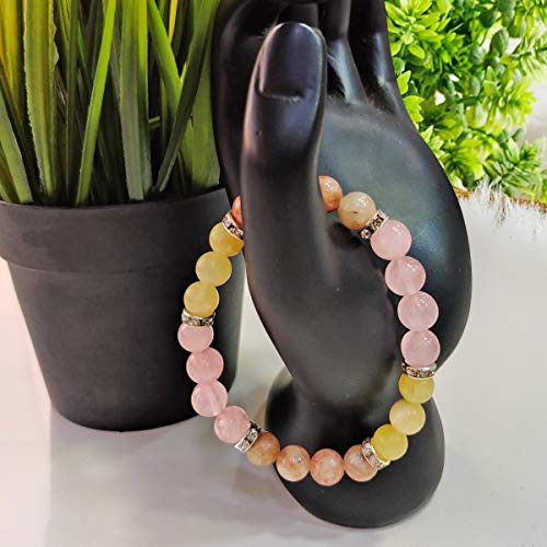 Image of Shubhanjali Crystal Elastic 8mm Stretch Customized Bracelet for Men and Women-(Standard,Multicolor)