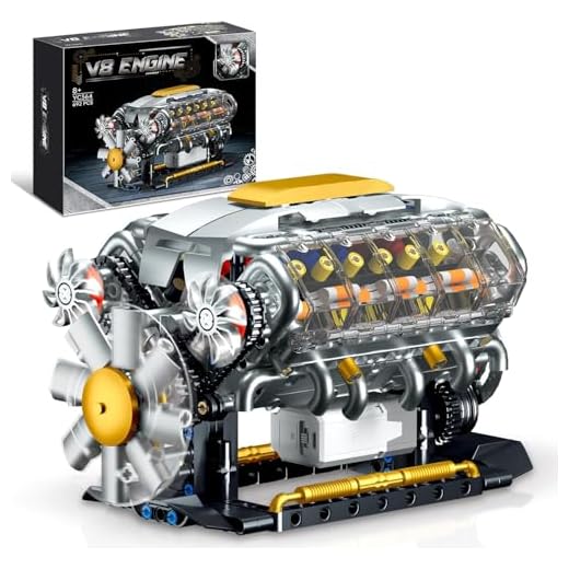 TOY PLAYER Ideas V8-Motor-Bausatz für Erwachsene, Bauen Sie Ihr eigenes MOC-Mini-V8-Motor-Modellspielzeug zum Ausstellen, Geschenk für Jungen, Mint-Bauprojekt für Kinder und Jugendliche (692 PCS)