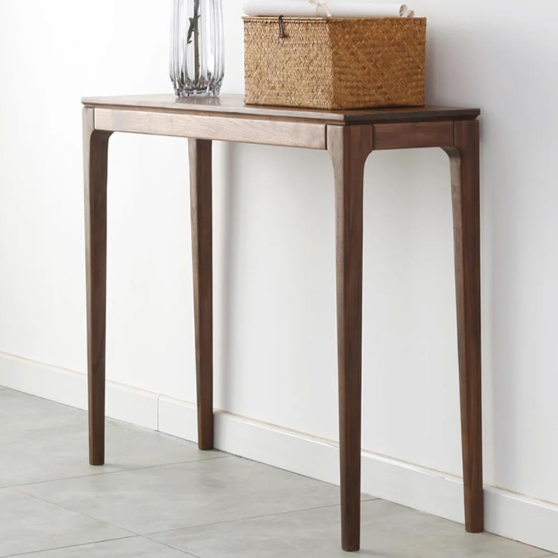 Wooden Expert Solid Wooden Console Tables for entryway | Console Tables for Living Room Decor | Narrow entryway | 43in Long | Slim Design (Dark Brown) (Dark Brown) 3