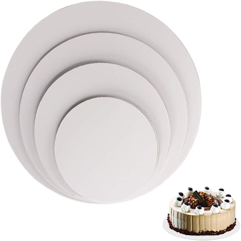 24Pcs Cake Boards (White) 6’’,8”, 10”,12” (Each Size 6)- Cardboard Round Cake Circle Base for Cake, Pizza by ZMYBCPACK