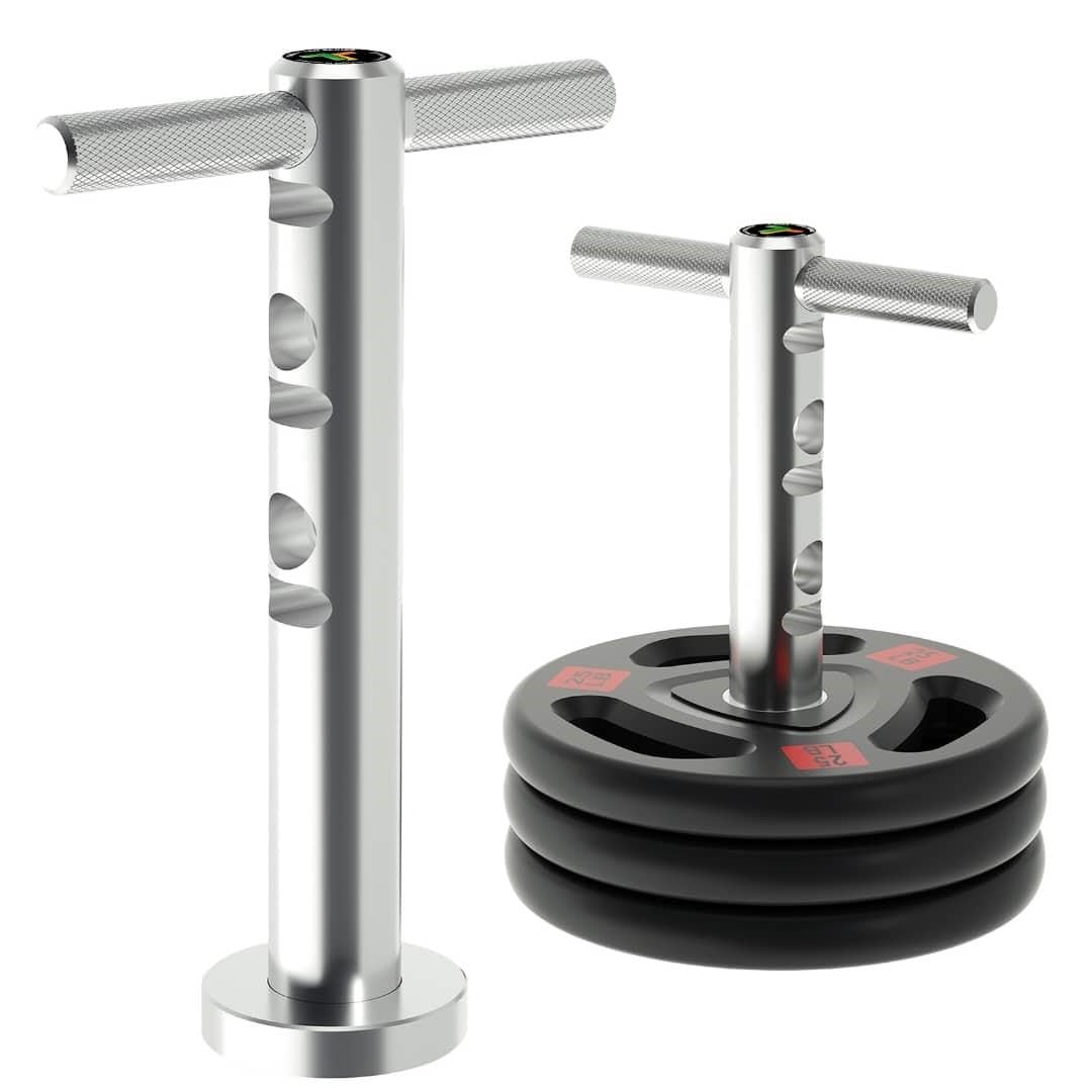 T-Bell – Adjustable, Functional Fitness Accessory for Body Shaping, Core Leg & Back Strength, Rustproof Durable Aluminum T-Bar Design, 225 lb. Capacity. 14” H x 12” W x 2” Diameter