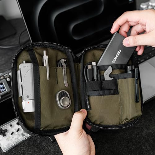 Image of ALPAKA Admin Pouch Pro EDC Organizer Tool Pouch Green X-Pac X42 | Smooth Zipper, Weatherproof Storage for Electronics, Cables, Travel Accessories