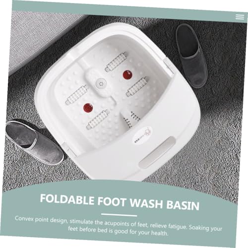 Balde Plegable para Remojo de Pies con Tapa Blanco miniatura 5