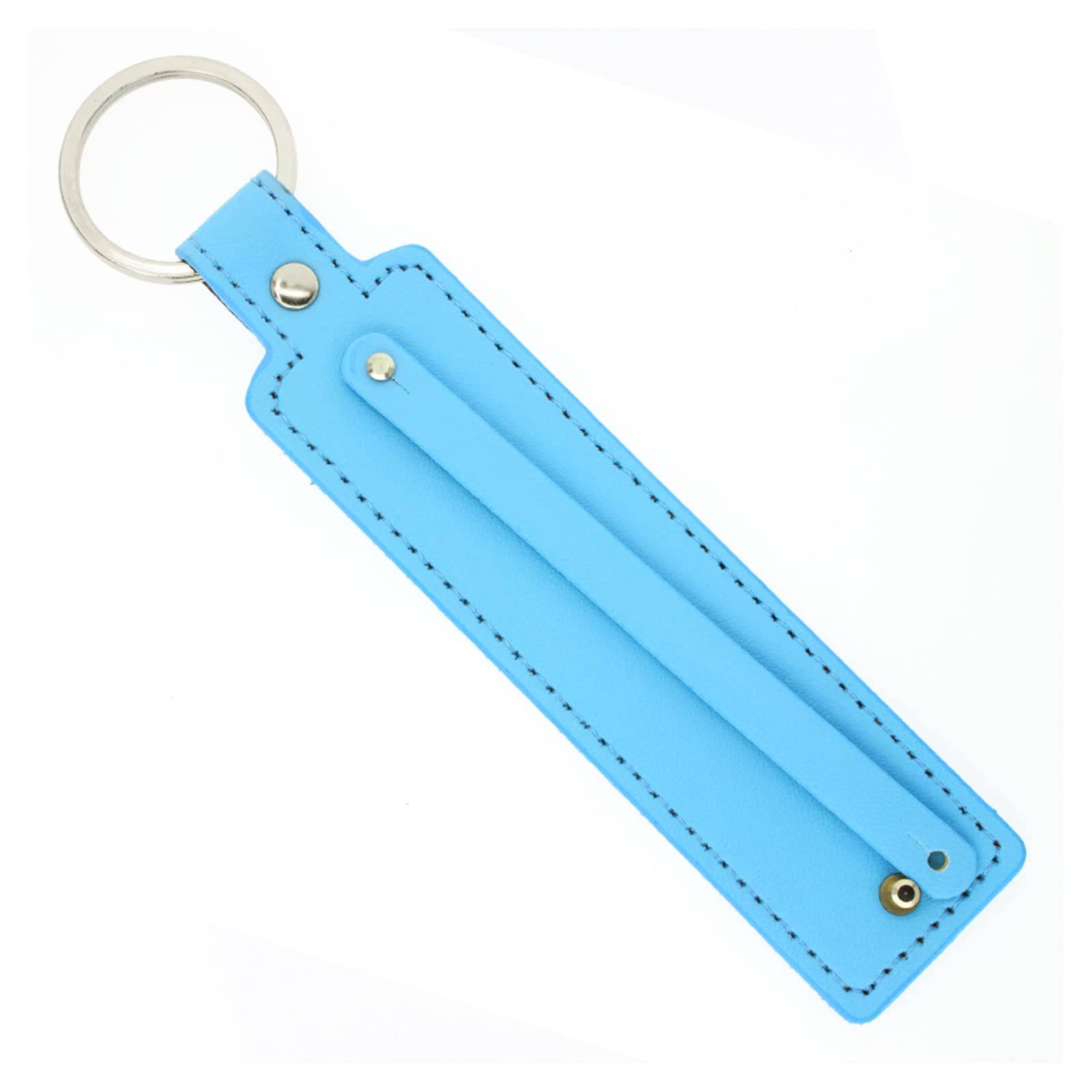 NVOQILIN PU Leather Round Keychain Bright Colorful PU Leather Keychain Waist Wallet KeyChains Keyholder Single Metal 14 Colors