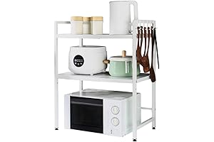 BAOYOUNI Microwave Oven Rack Stand for Kitchen with Storage