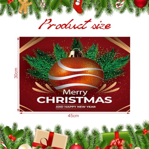 Lvjkes 4 Stück Platzset Weihnachten, 30 x 45 cm Tischsets Abwaschbar - D – Ansicht 2