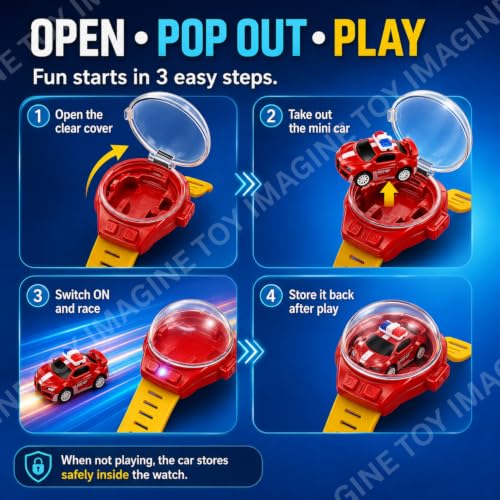 Image of Toy Imagine Remote Control Watch Car Toy for Kids, White or Red