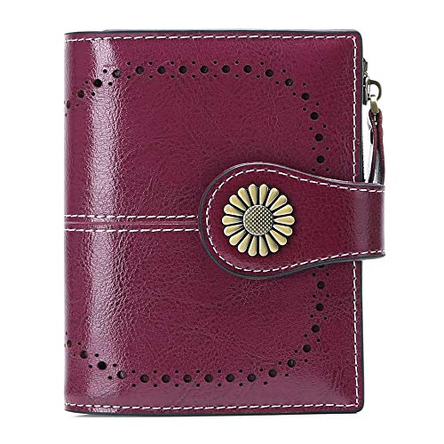 SENDEFN Wallet for Women RFID Leather Coin Purse Bifold Card Case with Zipper Pocket