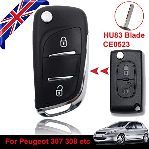 XUKEY 2 Buttons Car Remote Key Shell Case Cover Fob For Peugeot 207 307 3008 5008 807 Citroen C2 C3 C4 C8 HU83 Blade CE0523 Car Key Holder Protector