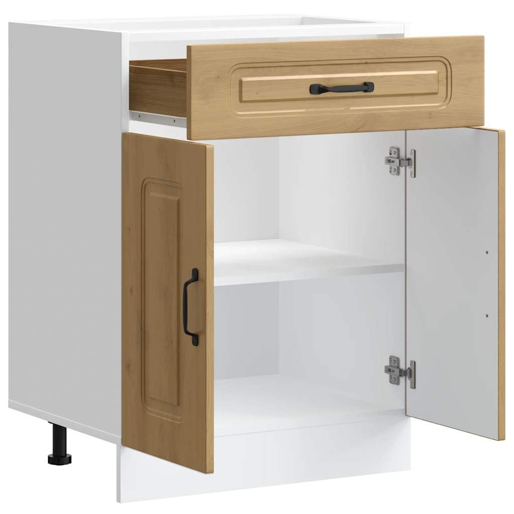 Mobiletto da cucina Kalmar, 60 x 46 x 81,5 cm, in legno di quercia