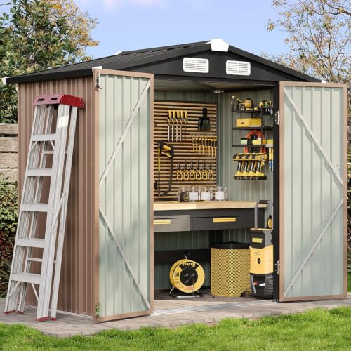 Aoxun 6.2x4 FT Shed Outdoor Storage Shed with Lockable Doors...