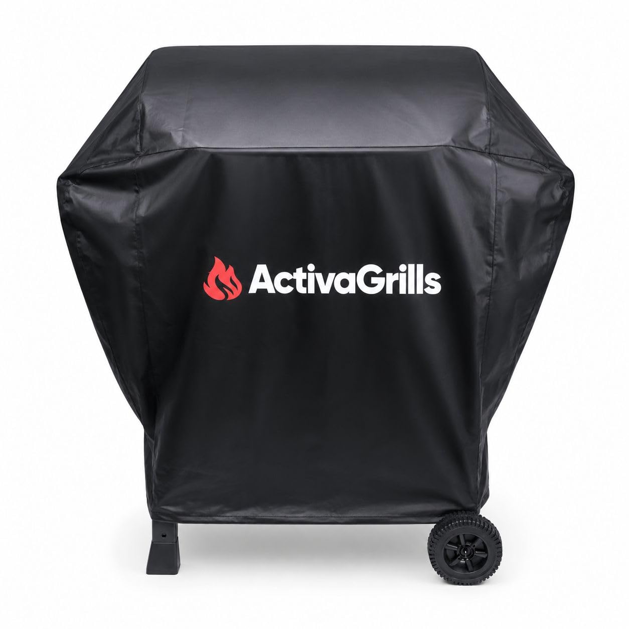 ACTIVA Holzkohlegrill Angular Guss inkl. Gusseisenrost & wetterfester Abdeckhaube I Holzkohlegrill mit Deckel, verstellbarer Kohlewanne & Thermometer I Grillwagen