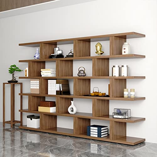 Fifor 5 Tier 78.7In Tall Industrial Bookcase, Wood Standing Book Shelf, Display Bookshelves Storage Organizer For Bedroom Living Room Home Office (Color : Brown, Size : 260 * 35 * 200Cm) #TOP1