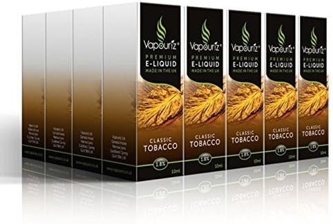 MEGA Deal - VAPOURIZ Classic Tobacco E Liquid '0mg' 20 Bottles. No Nicotine