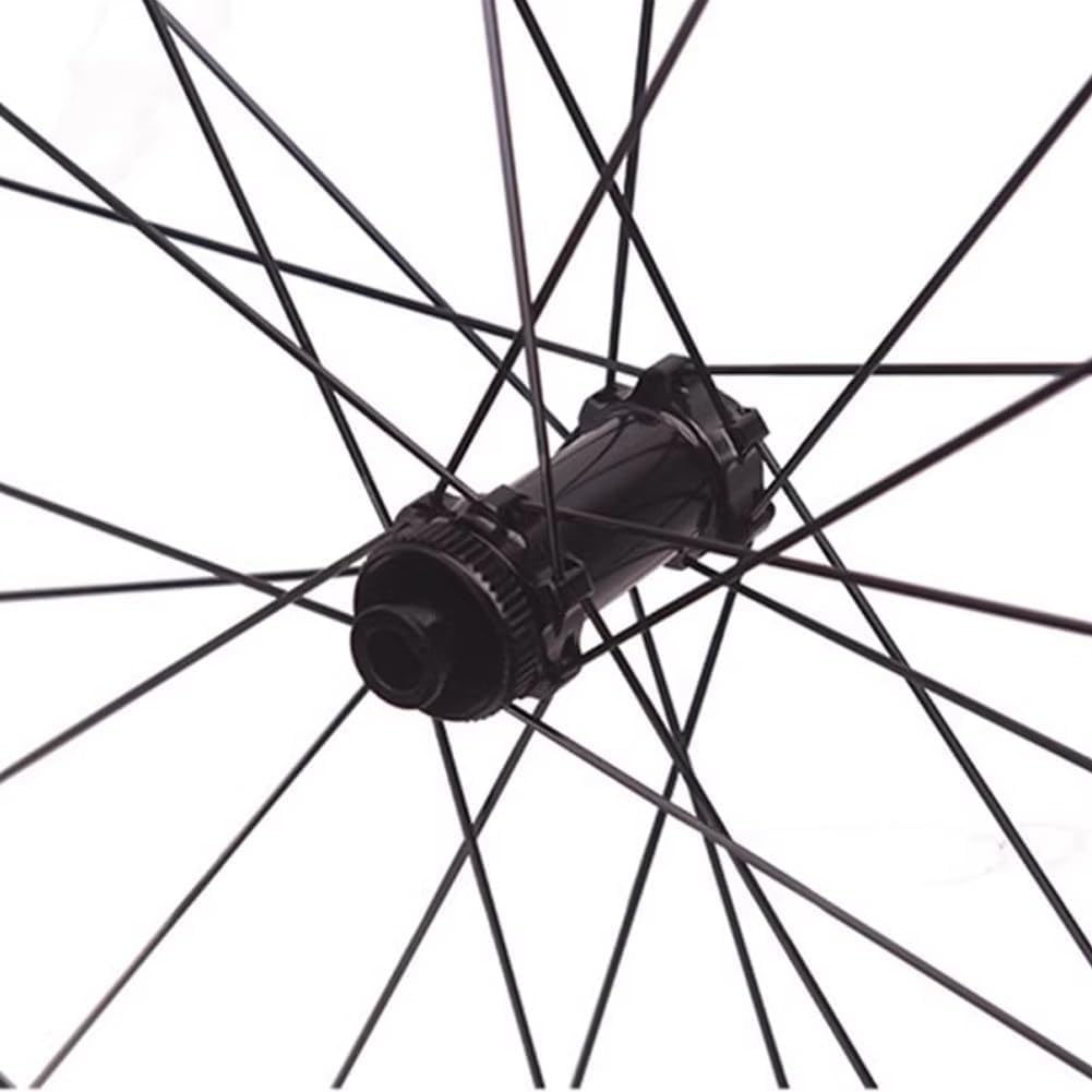 Juego De Ruedas De Bicicleta De Carretera De Fibra De Carbono 700C, Llantas De 38/45/50 Mm, Eje Pasante, Bujes De Freno De Disco Center-Lock, Compatible Con Casetes De 7/8/9/10/11/12 Velocidades