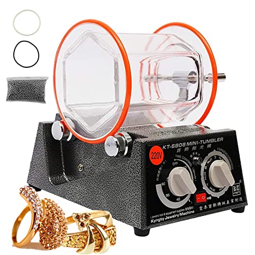 3Kg Tumbler Jewelry Polisher - Rotary Tumbler Polisher Barrel Polisher Jewelry Polishing Finishing Machine for Rock Stone Coins
