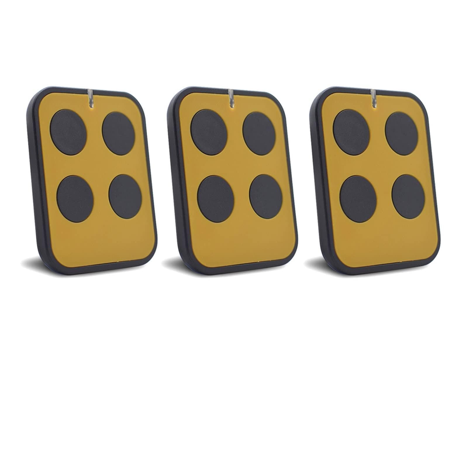 Abridor de puerta de garage, Control remoto de garaje 4 Botón 287-868MHz Llavero de la puerta Cloner Controles inteligentes Controles de hasta 4 puertas Incluyen clip y batería (Color : 3pcs Yellow)