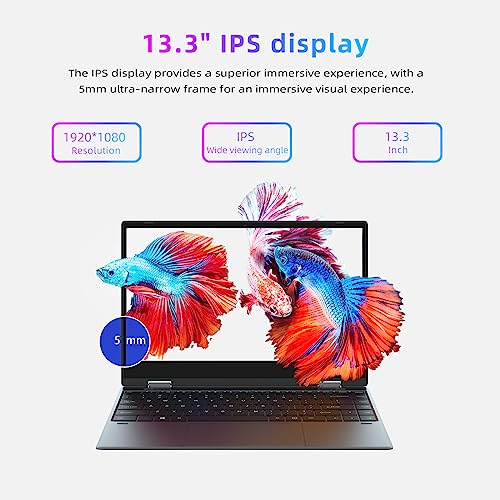 Touch Screen Laptop, 2 In 1 Windows 11 Yoga Laptop 16Gb Ram 256G Ssd, 13.3 Inch Convertible Laptop Computer, N5100 Quad Core, Fhd Ips Panel, 2.4/5G/Ac Wifi, Type-C, Thin&Light Notebook,Full Metal #TOP3